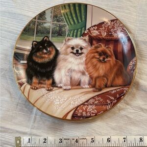 VINTAGE Pomeranians Plate Danbury Mint Barbara Higgins Plate Number B2492